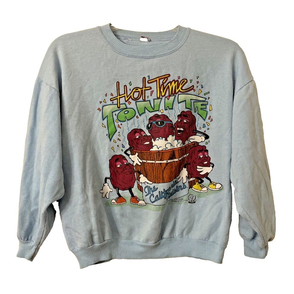 Vintage 1987 Applause California Raisins Sweatshirt Hot Tub Blue Size Med